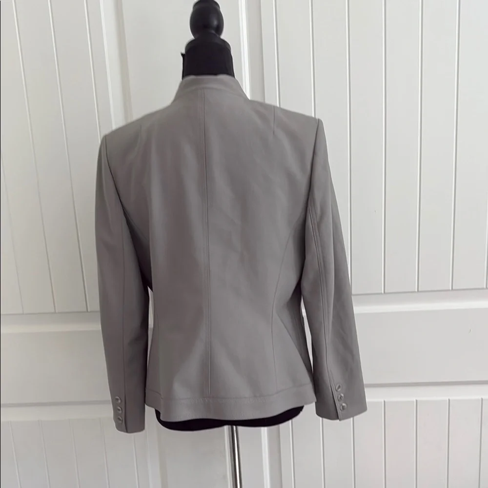 Talbots Women's Gray Stand Collar Blazer